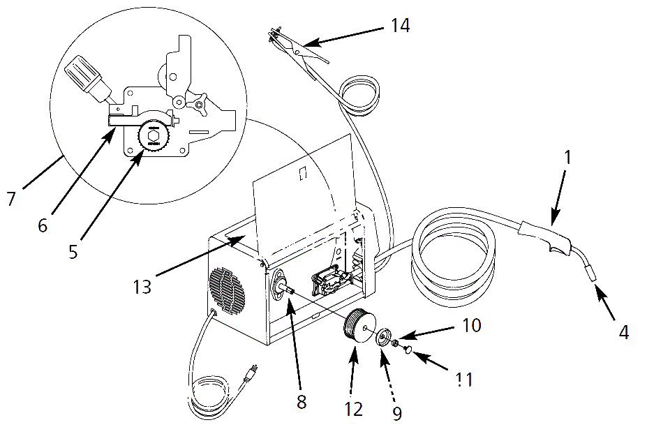 Arc-Welder Parts Diagram and Parts List for WG3080  Campbell Hausfeld Welder